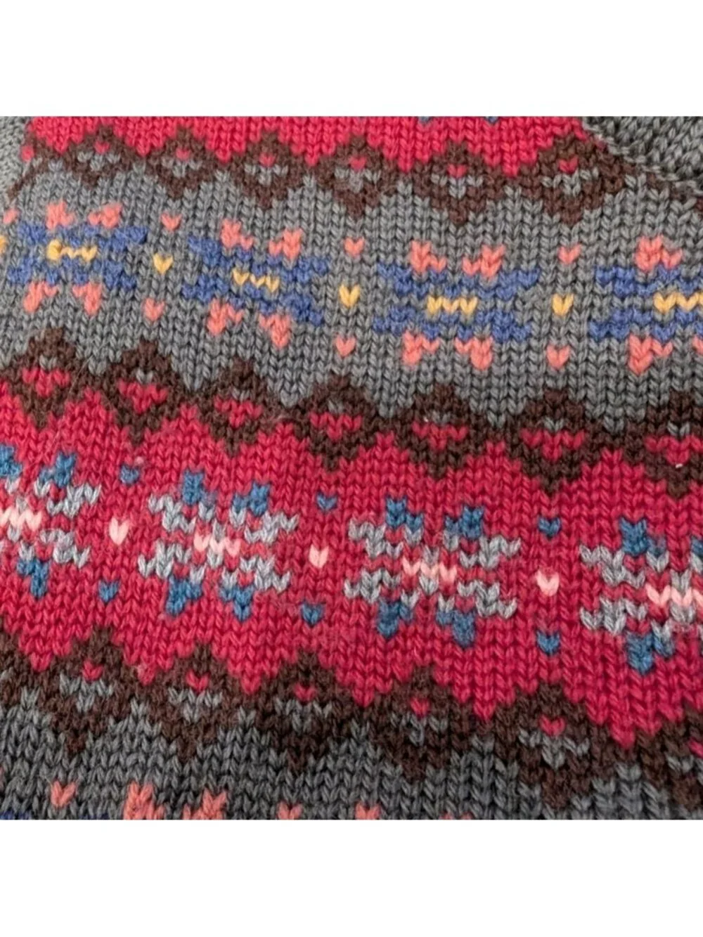 Vintage Wool multi color Patterned women's Sweater vest, size S